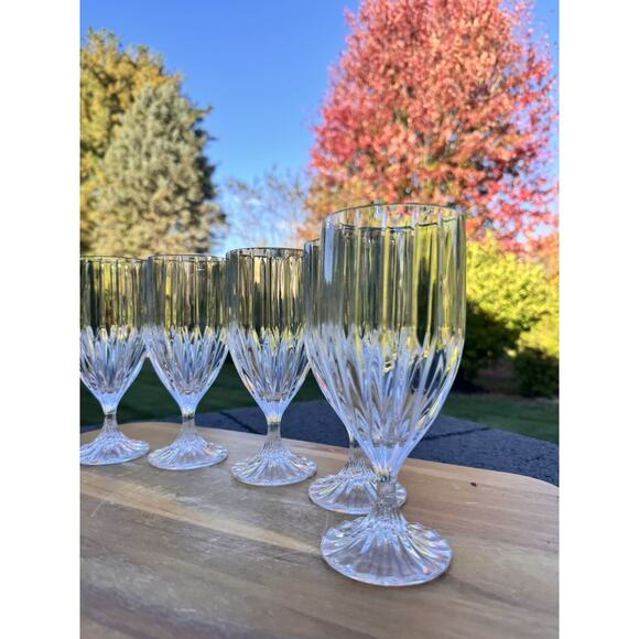 Mikasa Park Lane Clear Crystal Iced Tea Goblets Glasses 7.25" Tall 12 Oz ~ 6 Pc - Picture 4 of 10